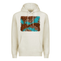 Oatmeal Heather turquoise glitter leopard background Premium Hoodie - AdoDesignShop