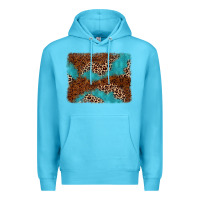 Ocean Blue turquoise glitter leopard background Premium Hoodie - AdoDesignShop