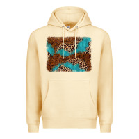 Pina Colada turquoise glitter leopard background Premium Hoodie - AdoDesignShop
