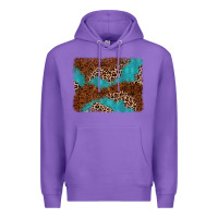 Purple turquoise glitter leopard background Premium Hoodie - AdoDesignShop