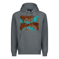Rock turquoise glitter leopard background Premium Hoodie - AdoDesignShop