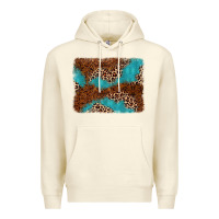 Sandshell turquoise glitter leopard background Premium Hoodie - AdoDesignShop