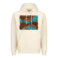 Tofu turquoise glitter leopard background Premium Hoodie - AdoDesignShop
