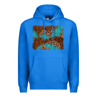 True Royal turquoise glitter leopard background Premium Hoodie - AdoDesignShop