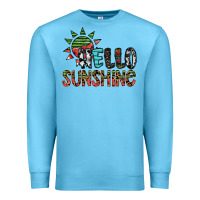 Ocean Blue hello sunshine Premium Sweatshirt - SublimationCraftShop