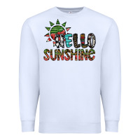 White hello sunshine Premium Sweatshirt - SublimationCraftShop