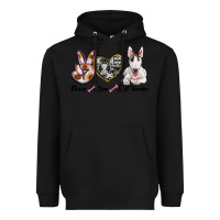 Black peace love bull terrier Heavyweight Hoodie - RanaPortraitStore