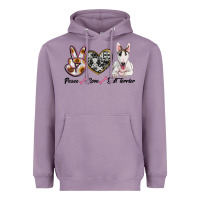 Lavender peace love bull terrier Heavyweight Hoodie - RanaPortraitStore