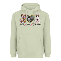 Matcha peace love bull terrier Heavyweight Hoodie - RanaPortraitStore