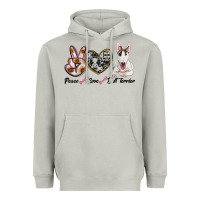 Moon Dust peace love bull terrier Heavyweight Hoodie - RanaPortraitStore