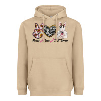 Mushroom peace love bull terrier Heavyweight Hoodie - RanaPortraitStore