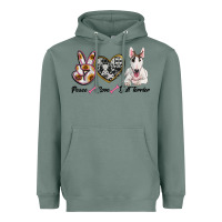 Sage peace love bull terrier Heavyweight Hoodie - RanaPortraitStore