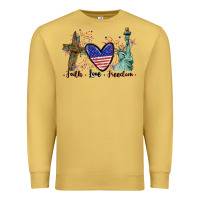 Antique Gold Faith love Freedom 4th of july Premium Sweatshirt - CowGirlArtShop