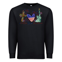 Black Faith love Freedom 4th of july Premium Sweatshirt - CowGirlArtShop