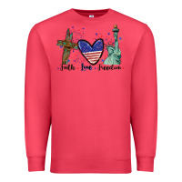 Cardinal Faith love Freedom 4th of july Premium Sweatshirt - CowGirlArtShop