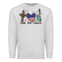 Dove Grey Faith love Freedom 4th of july Premium Sweatshirt - CowGirlArtShop