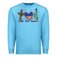 Faith Love Freedom 4th Of July Premium Sweatshirt | Teevron