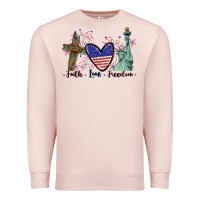 Pale Pink Faith love Freedom 4th of july Premium Sweatshirt - CowGirlArtShop