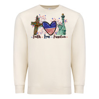 Sandshell Faith love Freedom 4th of july Premium Sweatshirt - CowGirlArtShop