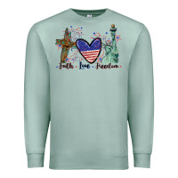 Seafoam Faith love Freedom 4th of july Premium Sweatshirt - CowGirlArtShop