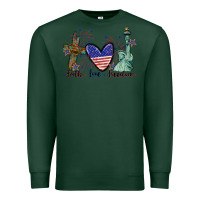 Sports Green Faith love Freedom 4th of july Premium Sweatshirt - CowGirlArtShop