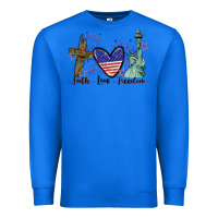 True Royal Faith love Freedom 4th of july Premium Sweatshirt - CowGirlArtShop