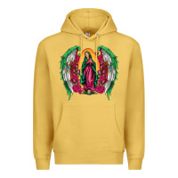 Antique Gold mexican flag wings our lady of guadalupe Premium Hoodie - Artiststas
