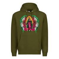Army Green mexican flag wings our lady of guadalupe Premium Hoodie - Artiststas