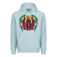 Blue Mist mexican flag wings our lady of guadalupe Premium Hoodie - Artiststas