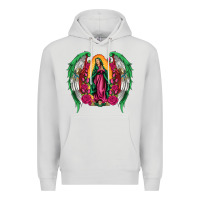 Dove Grey mexican flag wings our lady of guadalupe Premium Hoodie - Artiststas