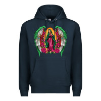 Navy mexican flag wings our lady of guadalupe Premium Hoodie - Artiststas