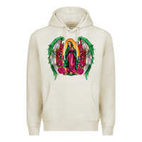 Oatmeal Heather mexican flag wings our lady of guadalupe Premium Hoodie - Artiststas