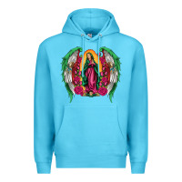 Ocean Blue mexican flag wings our lady of guadalupe Premium Hoodie - Artiststas