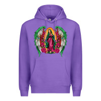 Purple mexican flag wings our lady of guadalupe Premium Hoodie - Artiststas