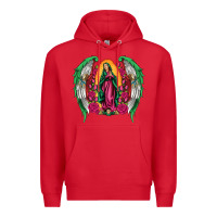 Red mexican flag wings our lady of guadalupe Premium Hoodie - Artiststas