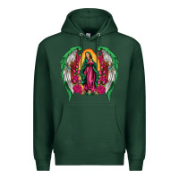 Sports Green mexican flag wings our lady of guadalupe Premium Hoodie - Artiststas
