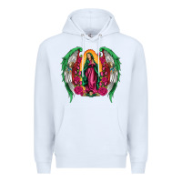 White mexican flag wings our lady of guadalupe Premium Hoodie - Artiststas