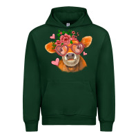 Forest Green valentines day orange cow Urban Hoodie - Jasminsmagicworld