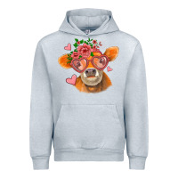 Heather Grey valentines day orange cow Urban Hoodie - Jasminsmagicworld