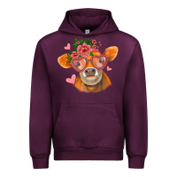 Mauve Wine valentines day orange cow Urban Hoodie - Jasminsmagicworld