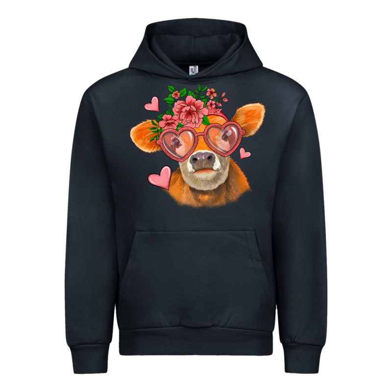 Valentines Day Orange Cow Urban Hoodie by Jasminsmagicworld | Teevron