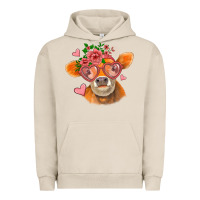 Pigment French Oak valentines day orange cow Urban Hoodie - Jasminsmagicworld