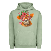 Pigment Oil Green valentines day orange cow Urban Hoodie - Jasminsmagicworld