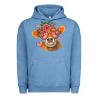 Pigment Pebble Blue valentines day orange cow Urban Hoodie - Jasminsmagicworld