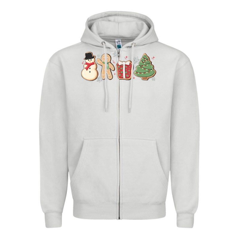 Christmas Gingerbread Cookies Zipper Hoodie by MaliasSmallBusiness | Teevron
