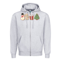 Heather Grey christmas gingerbread cookies Zipper Hoodie - MaliasSmallBusiness