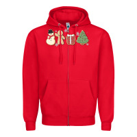 Red christmas gingerbread cookies Zipper Hoodie - MaliasSmallBusiness