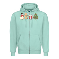 Seafoam christmas gingerbread cookies Zipper Hoodie - MaliasSmallBusiness