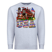 Heather Grey Barn in the USA Premium Sweatshirt - Neo Western