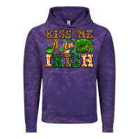 Cloud Purple kiss me i am irish  with lips and shamrocks Vintage Hoodie - AdoDesignShop
